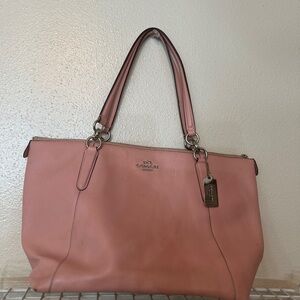 Coach Pink Leather Tote Bag